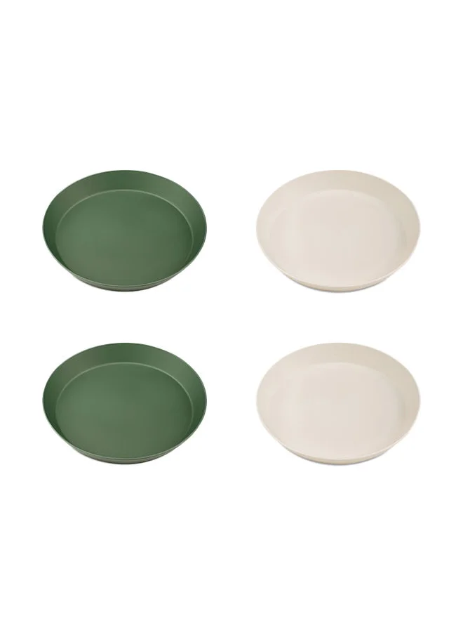 Citron PLA Plate Set of 4 Green/Cream