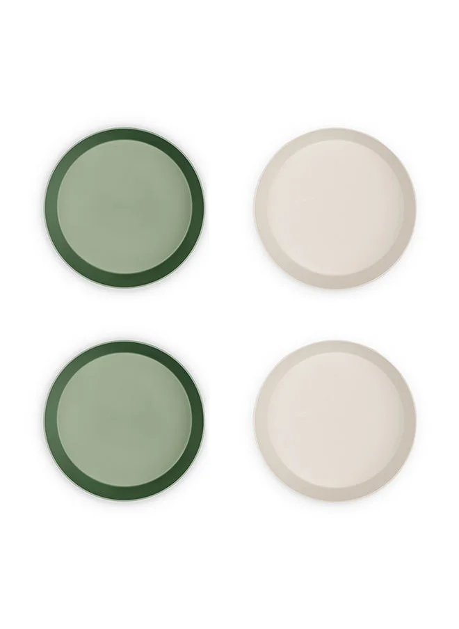 Citron PLA Plate Set of 4 Green/Cream