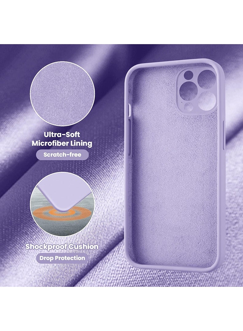 Theodor Protective Ultra Slim Fit Case Liquid Silicone Gel Cover with Full Body Protection Anti-Scratch Shockproof Case For iPhone 13 PRO MAX LIQUID SILICON PURPLE  - Image 3