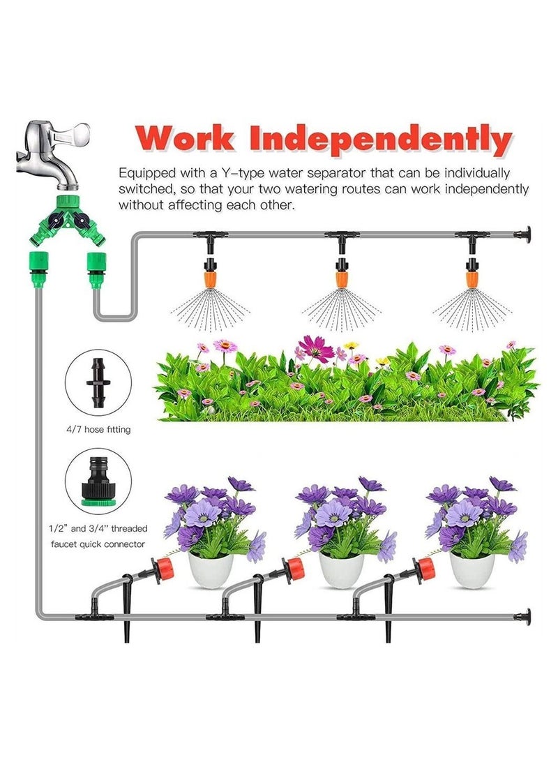 Y&D Automatic Micro Drip Irrigation Kit, 30M Adjustable Garden System, DIY Plant Watering Irrigation, 1/4" Blank Hose Dispenser Tube, For Greenhouse, Flower Bed, Patio, Lawn  - Image 1