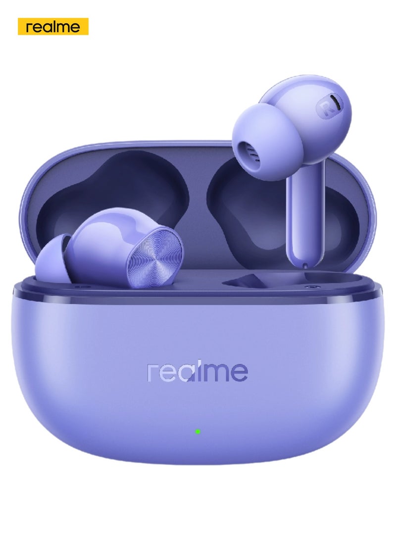 ريل مي Buds T200 Lite Wireless Earbuds 12.4mm Bass 48h Battery Quad-mic Noise Cancellation Dual-device IPX4 Waterproof Type-C Charging purple - Image 1