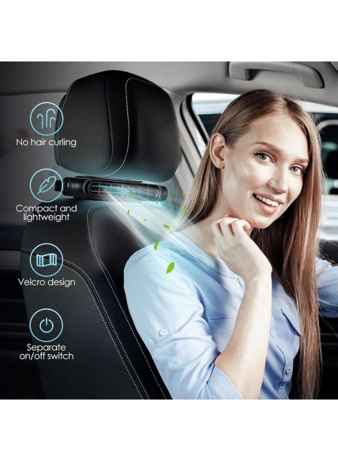 تابيت مروحة تبريد مقعد السيارة 2PCS, مروحة السيارة للأطفال, مروحة مساند رأس السيارة USB للمقعد الخلفي الأمامي, مروحة تداول الهواء, مروحة تبريد السيارة المحمولة مدعومة USB 3 سرعات, لجميع المركبات - Image 4