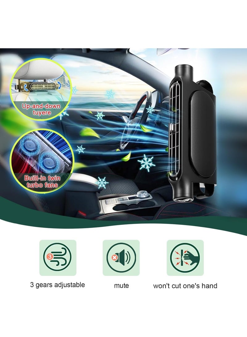 تابيت مروحة تبريد مقعد السيارة 2PCS, مروحة السيارة للأطفال, مروحة مساند رأس السيارة USB للمقعد الخلفي الأمامي, مروحة تداول الهواء, مروحة تبريد السيارة المحمولة مدعومة USB 3 سرعات, لجميع المركبات - Image 5