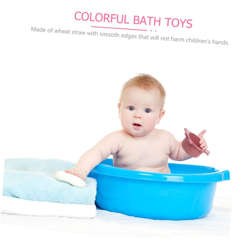 Cartoon Bathing Cups Toy Fish Hourglass Bath Toys For Toddlers Blue - Image 4