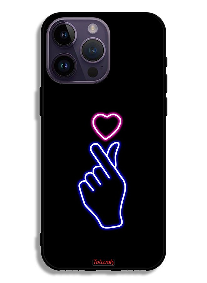 Tolwak Apple iPhone 14 Pro Max Protective Case Snap Heart Art - Image 2