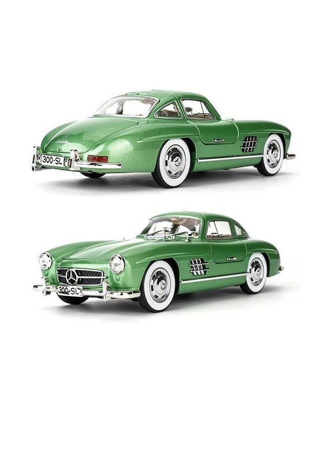 داي كاست مرسيدس بنز 300 SL - سيارة من السبائك المعدنية بمقياس 1:24 - أبواب مفتوحة، إضاءة وصوت، سحب للخلف (أخضر) - Image 2