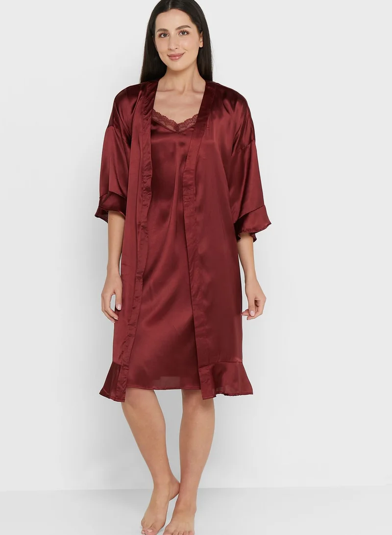 ELLA 2 Piece Slip Dress & Robe Set