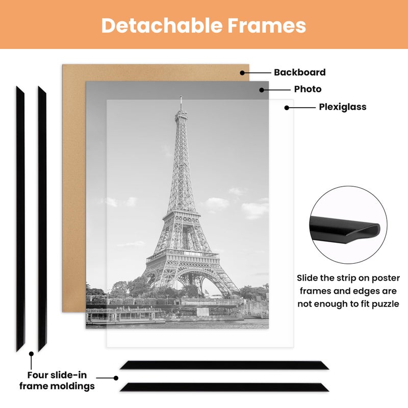 upsimples 24x36 Poster Frame Black 3 Pack, Scratch-Proof Picture Frames 24 x 36 for Photo Gallery - Slide-In Strips, Horizontal or Vertical Wall Mounting - Image 5