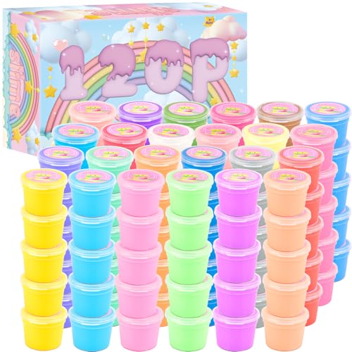 Rowecvce 120 Pack Butter Slime Kit Mini Bulk Slimes for Kids Soft and NonSticky Slime Party Favors Goodie Bag Stuffer Valentines Gifts Classroom Exchange Prizes Stress Relief Toys for Girls Boys 48 - Image 1