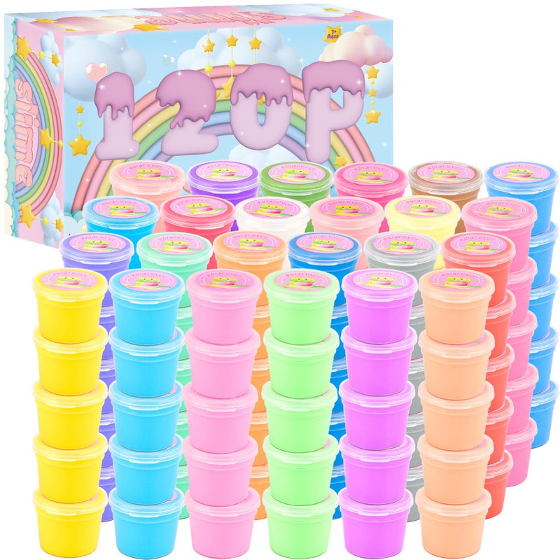 Rowecvce 120 Pack Butter Slime Kit Mini Bulk Slimes for Kids Soft and NonSticky Slime Party Favors Goodie Bag Stuffer Valentines Gifts Classroom Exchange Prizes Stress Relief Toys for Girls Boys 48 - Image 3