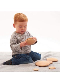 TickiT Natural Buttons Set Of 7 Wooden Stacking Stones For Babies And Toddlers Aged 0+ Natural Toy For Early Development And Openended Play  - Image 5