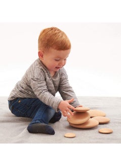TickiT Natural Buttons Set Of 7 Wooden Stacking Stones For Babies And Toddlers Aged 0+ Natural Toy For Early Development And Openended Play  - Image 3