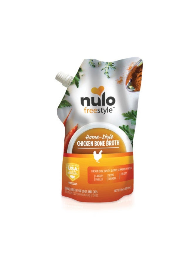 Nulo Freestyle Homestyle Chicken Bone Broth 591ml Pouch for Dog & Cat - Image 1
