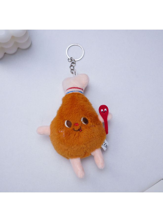 Cartoon Burger Fries Plush Doll Cute Keychain Pendant Doll Machine Plush Doll Doll Wholesale-Specifications:Hot Dog-Color:key Ring  - Image 4