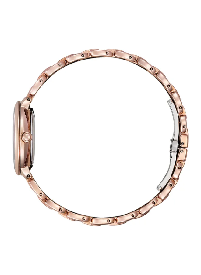 CITIZEN Women's Stainless Steel with Sakura Pink Gold Plating Strap Eco-Drive Standard Watch EM0922-81X - 28 mm