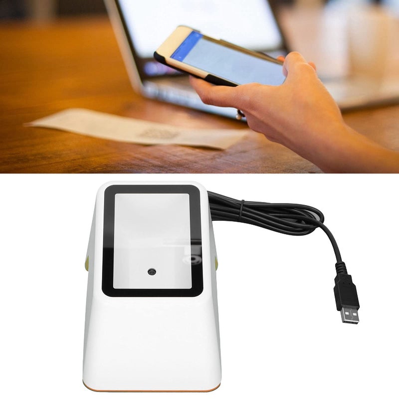 2D Desktop Barcode Scanner Large Window Auto Sensing Energy Efficient For POS System Shop Supermarket Restaurant - Image 5