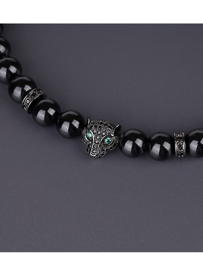 Hiras Black Agate Beaded Bracelet, Fashionable Black Panther Elements, Bringing Strength and Courage, Gift for Men and Women - Image 2