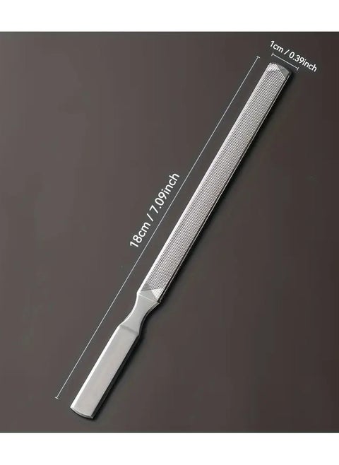 Stainless Steel Nail File, Double Sided Nail File, Metal File Buffer For Fingernails Toenails, Manicure Files For Salon Home