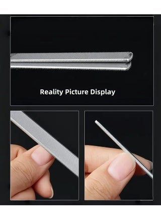 Stainless Steel Nail File, Double Sided Nail File, Metal File Buffer For Fingernails Toenails, Manicure Files For Salon Home - view 3