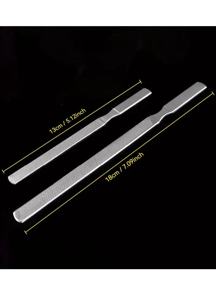 Goolsky Stainless Steel Nail File, Double Sided Nail File, Metal File Buffer For Fingernails Toenails, Manicure Files For Salon Home  - Image 5