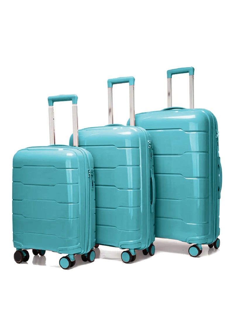 Reflection PP Luggage Set of 3, Scratchproof, Lightweight & 360° Silent Wheels Suitcase, PP Hard Luggage Trolley, Travel Luggage with Spinner Wheels  (3pc Set, Blue) - Image 1