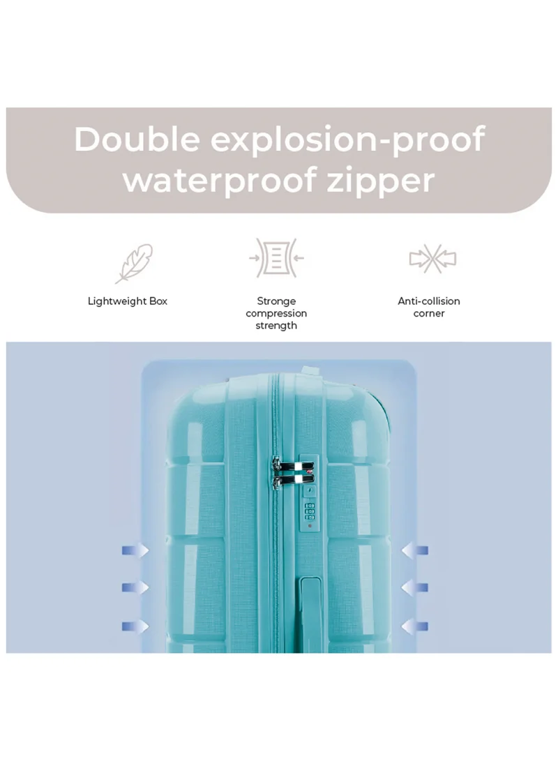 ريفلكشين Reflection PP Luggage Set of 3, Scratchproof, Lightweight &amp; 360° Silent Wheels Suitcase, PP Hard Luggage Trolley, Travel Luggage with Spinner Wheels  (3pc Set, Blue)