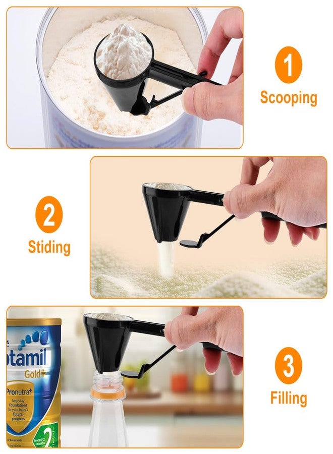 YOSINXU 2PCS Scoop with Funnel for Water Bottles for K/Cups,Small-Funnel Scooper for Filling Formula Protein Powder Slide Bottom Scoop for Water Bottle - Image 3