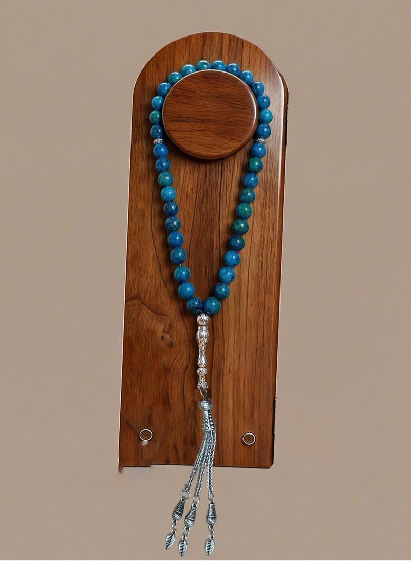 عام 33 مسبحة صلاة من حجر الفينيق الأزرق الطبيعي/سبحة/10 مم - Image 2