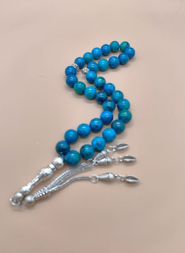 general 33 Natural Malachite Rosary Beads/Tasbih/10mm  - Image 1