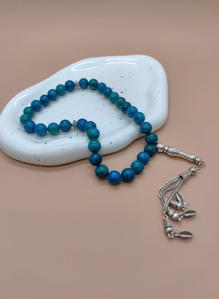 general 33 Natural Malachite Rosary Beads/Tasbih/10mm  - Image 4