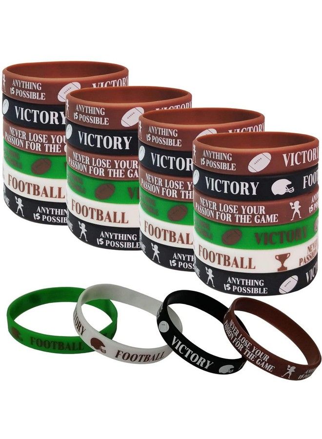 CupaPlay 48 Pcs Football Motivational Rubber Bracelets Super Bowl Sports/Football Birthday Party Favors Supplies Decorations Gifts Prize Silicone Wristbands - Image 2