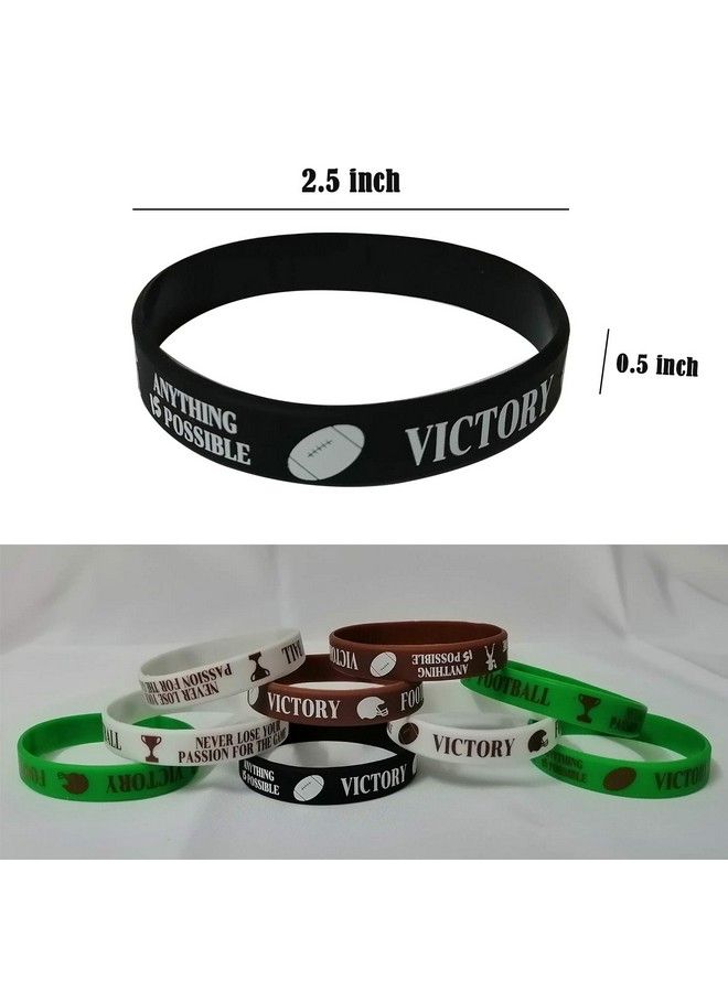 CupaPlay 48 Pcs Football Motivational Rubber Bracelets Super Bowl Sports/Football Birthday Party Favors Supplies Decorations Gifts Prize Silicone Wristbands - Image 3