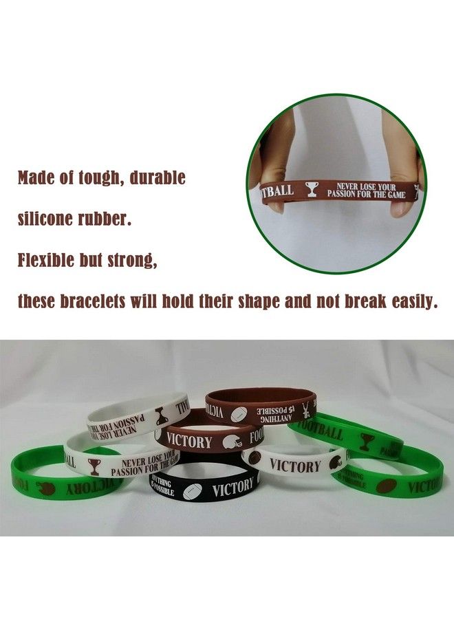 CupaPlay 48 Pcs Football Motivational Rubber Bracelets Super Bowl Sports/Football Birthday Party Favors Supplies Decorations Gifts Prize Silicone Wristbands - Image 4
