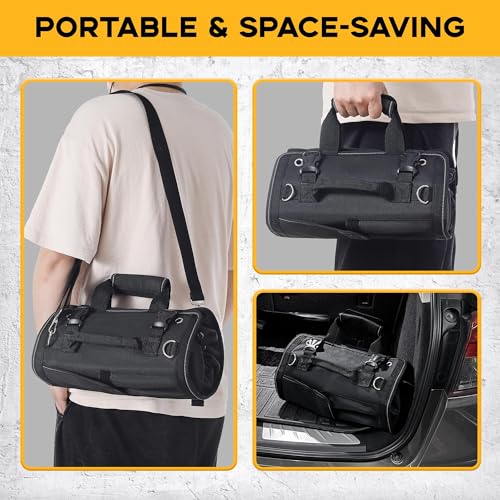 MTROYALDIA Heavy Duty Roll-Up Tool Bag with 2 Detachable Zipper Pouches, Compact and Portable Large Capacity Tool Storage, Versatile Tool Organizer for Mechanics, Electricians, and DIY Enthusiasts - Image 4