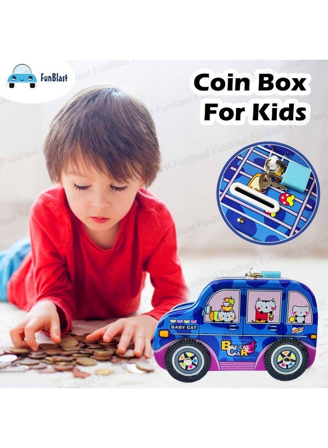 فنبلاست حصالة نقود على شكل سيارة من FunBlast - صندوق نقود على شكل سيارة مع عجلة متحركة للأطفال، حصالة نقود للأطفال، صندوق نقود للأطفال، بنك نقود للأطفال (قطة) - Image 5