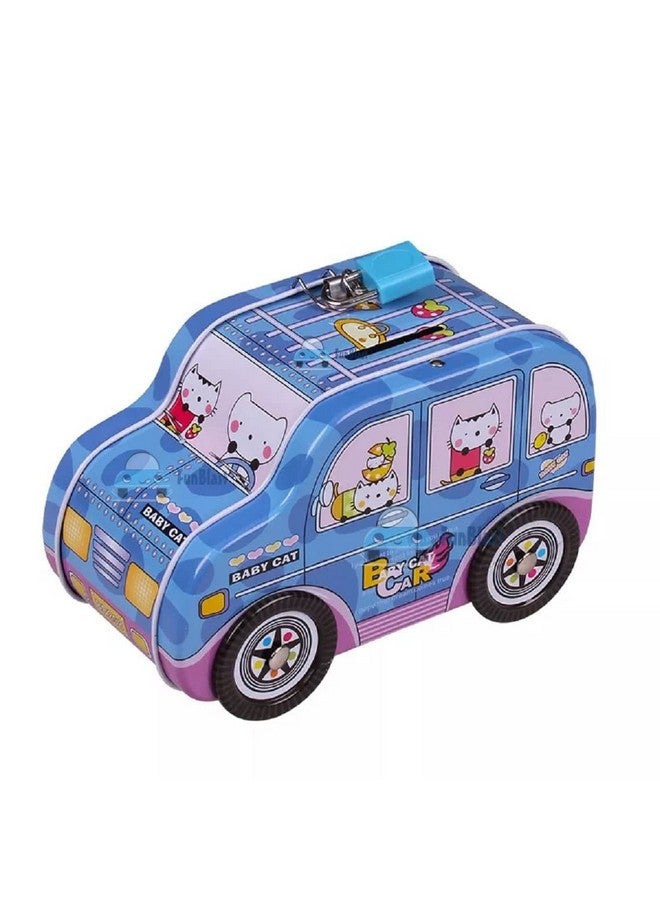 فنبلاست حصالة نقود على شكل سيارة من FunBlast - صندوق نقود على شكل سيارة مع عجلة متحركة للأطفال، حصالة نقود للأطفال، صندوق نقود للأطفال، بنك نقود للأطفال (قطة) - Image 1