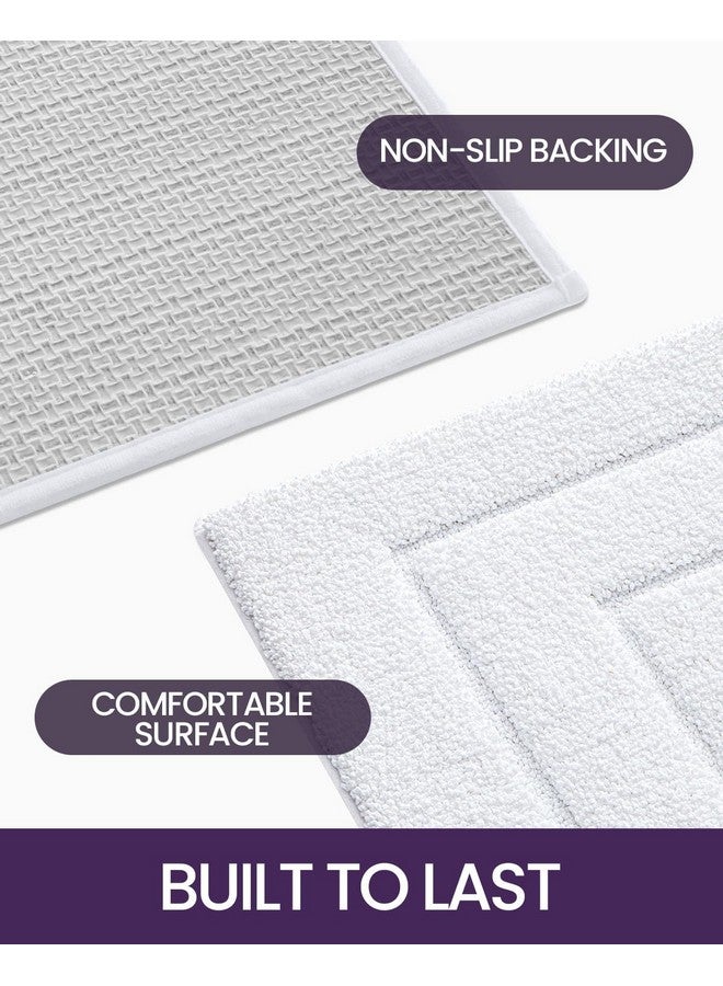 DEXI Bathroom Rug 43x24, Non Slip Washable Bath Mat for Shower Floor, Extra Large Absorbent Soft Bathmat with Rubber Backing, Quick Dry Microfiber Carpet, White - Image 5