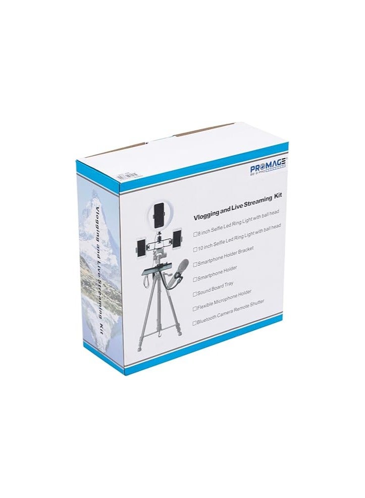 PROMAGE 10" Ring Light with Cell Phone Holder | Social Media Influencer & Live Streaming Light Kit for Office & Content Creation for Live Stream Office - Image 2