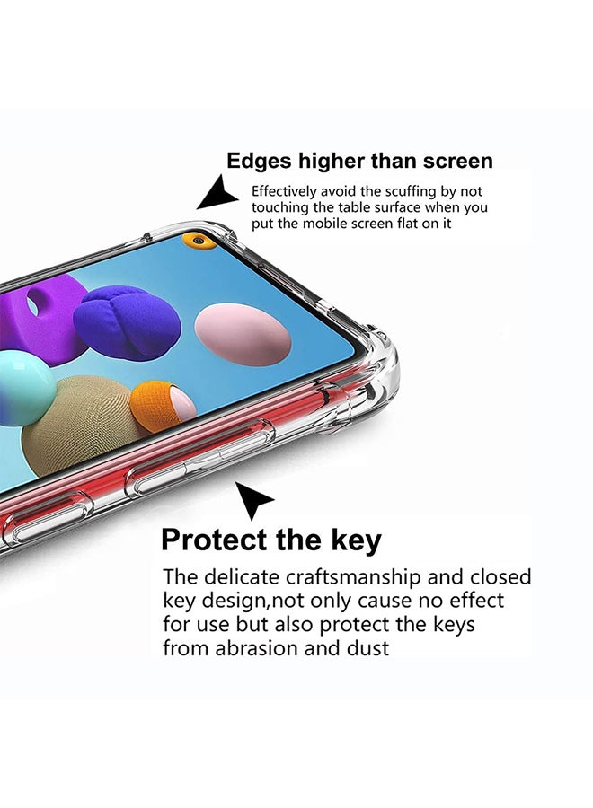 O Ozone Military Grade Clear Case Compatible With Samsung Galaxy A21s| Transparent Shockproof Protective Cover | Anti-Yellow Hard PC + Soft TPU Hybrid Case | Drop Protection & Slim Design - Image 2