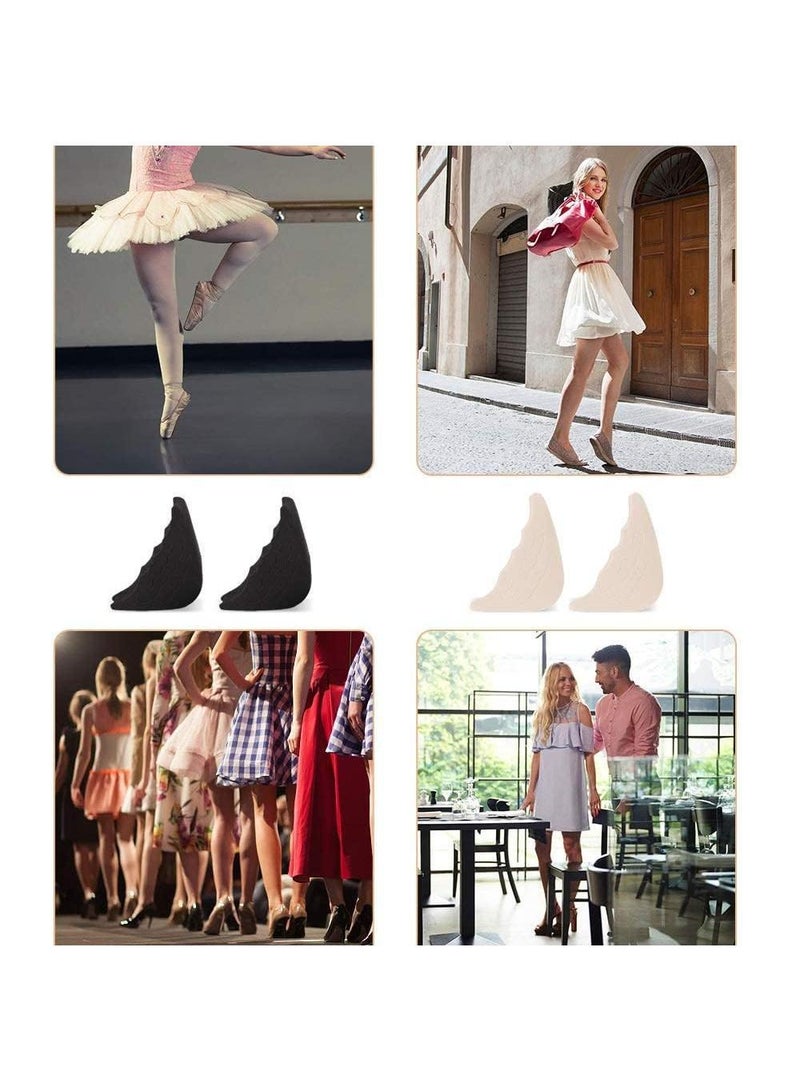 Sweet seven 4 Pairs of Adjustable Toe Inserts for Shoes Reusable Shoe Toe Filler Inserts for Loose Too Big Shoes for Women Men Unisex Pumps Flats Sneakers(Black 2 Pairs+ Beige 2 Pairs) - Image 2