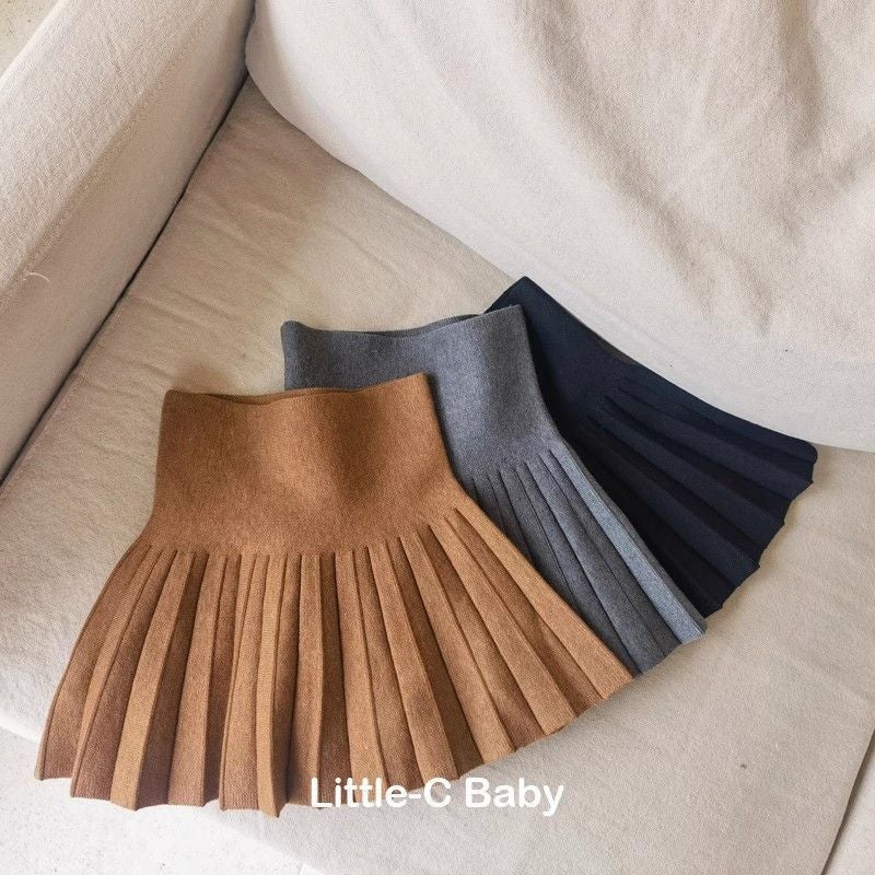 Collocation Must Enter! Fashion Children'S 2025 Autumn New Women'S Baby Knitted Pleated Skirt Short Skirt - Image 2