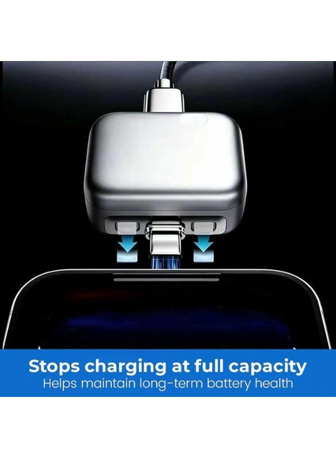 Stop Charge Smart Charger, Type-C Auto Disconnect Charging Cable Protector, Full Charge Eject Device, Universal Overcharge Protection Adapter for Smartphone Tablet USB Charging Cable - Image 4