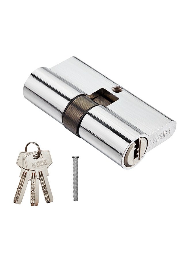 LAWAZIM - Door Lock Cylinder with 3-piece Keys - 60mm Silver - Pickproof Corrosion-Resistant Easy install Double Sided Keyed Lock Cylinder Security Upgrade for Garage Doors Lockers Desks Cabinets Closets - Image 1