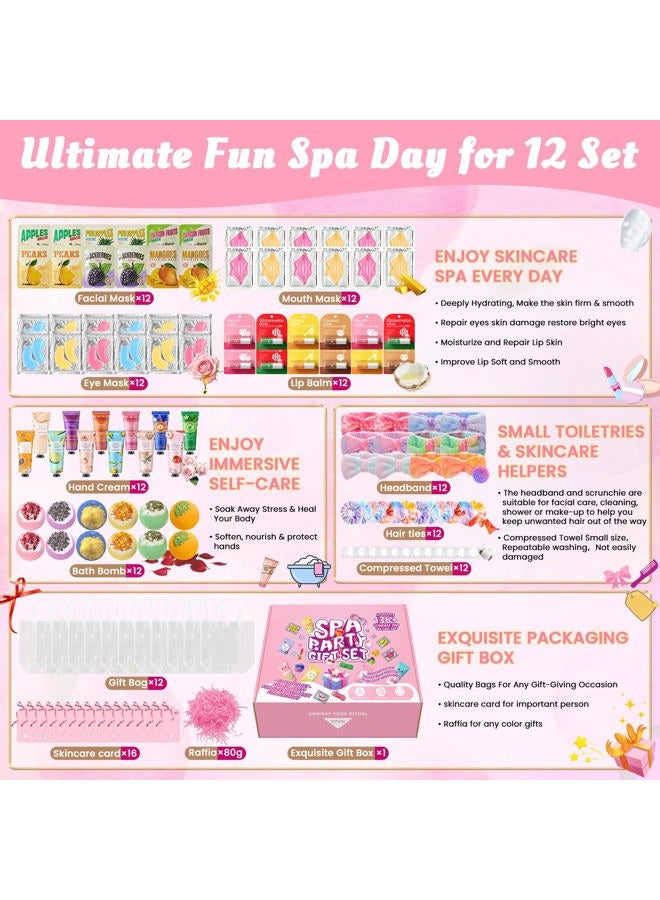 BECHOICEN 136Pcs Spa Party Supplies Set - 12 Spa Day Kits with Face/Lip/Eye/Hand/Foot Care,Party Favors for Sleepovers,Birthdays,Slumber Party & Relaxation,All Skin Types Safe - Image 2