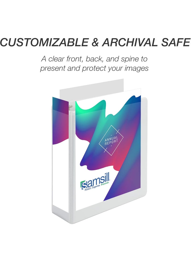 Samsill Samsill Economy 2 Inch Mini 3 Ring Binder Made in The USA 91 x 75 Round Ring Binder NonStick Customizable Cover White 6 Pack  - Image 3