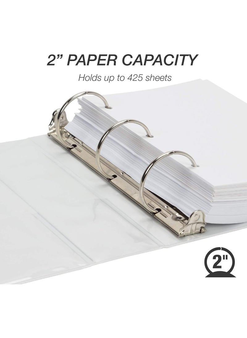Samsill Samsill Economy 2 Inch Mini 3 Ring Binder Made in The USA 91 x 75 Round Ring Binder NonStick Customizable Cover White 6 Pack  - Image 4