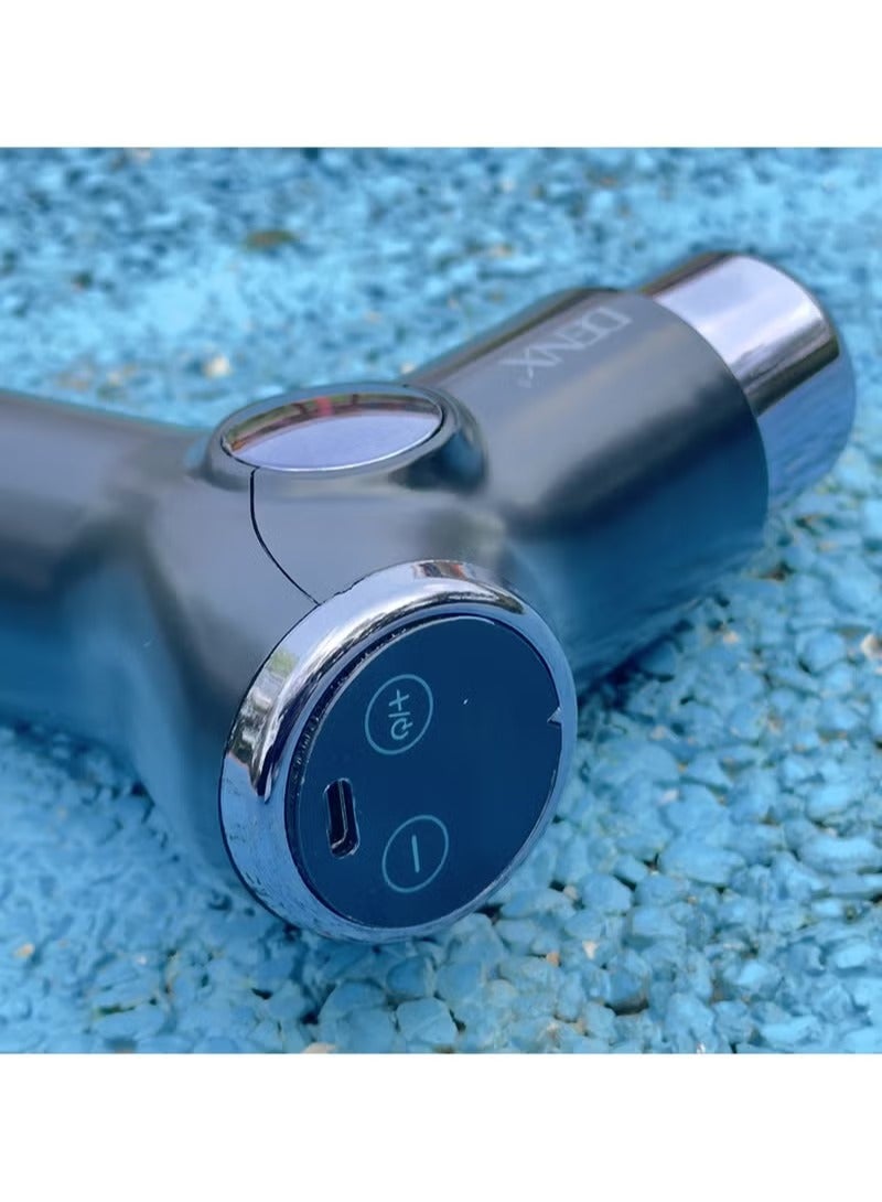 باس تيك مسدس التدليك المحمول مستويات 3 سرعة قابلة للتعديل و4 رؤوس تدليك محرك عالي السرعة لتقليل الضوضاء، قوة قوية، اهتزاز منخفض الضوضاء - Image 5