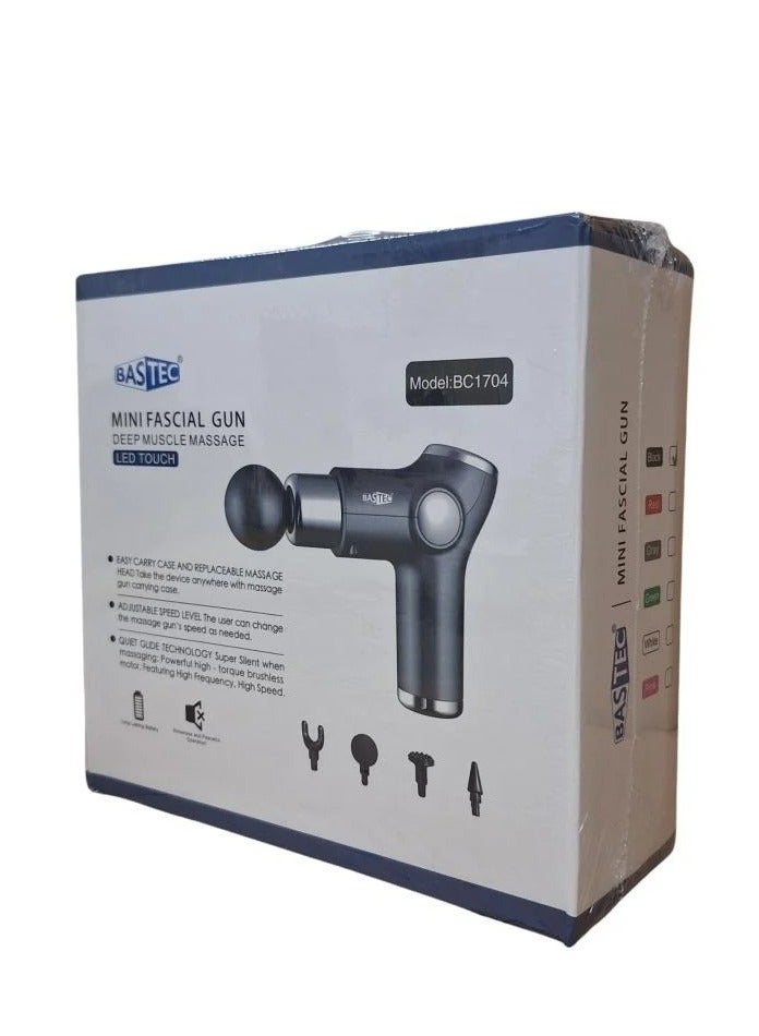 باس تيك مسدس التدليك المحمول مستويات 3 سرعة قابلة للتعديل و4 رؤوس تدليك محرك عالي السرعة لتقليل الضوضاء، قوة قوية، اهتزاز منخفض الضوضاء - Image 4