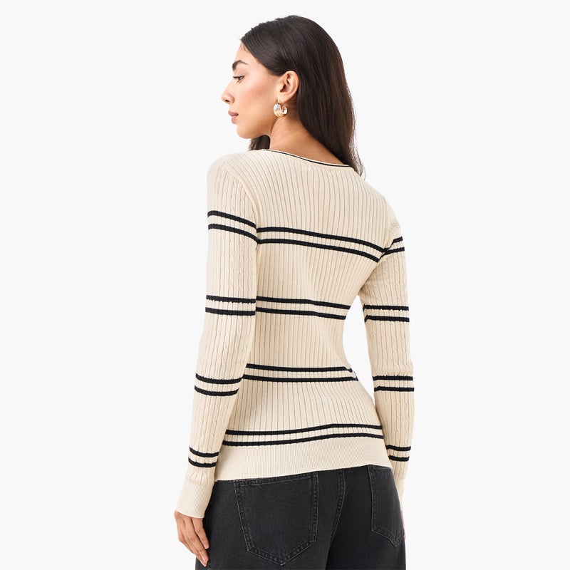 2Xtremz Striped Round Neck Tricot Sweater - Image 4