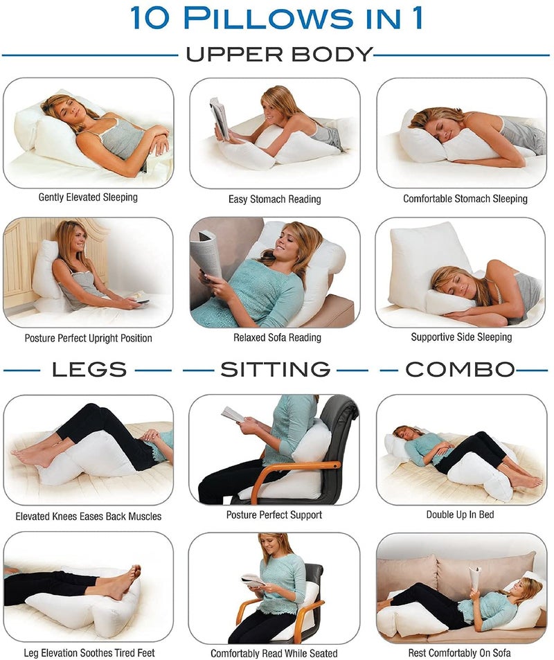 Contour Flip Pillow - 10-in-1 Rest Positions Wedge Pillow for Gentle, Plush Elevation for Back, Knees, Legs or Stomach Support Comfort & Relief - Standard Size (20 inch Width - Pillow ONLY) - Image 2